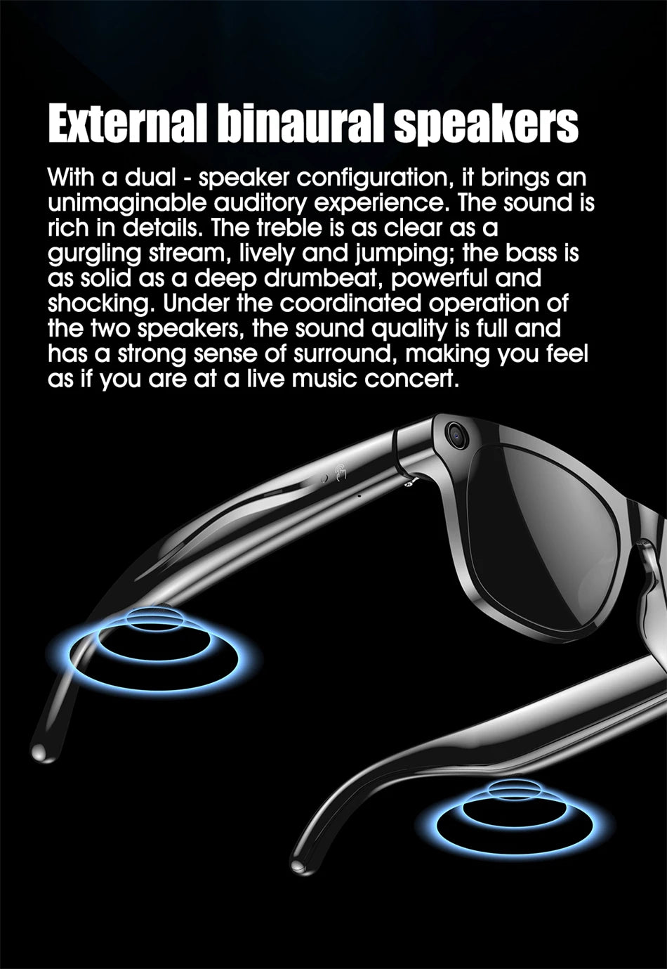 LIGE AI Smart Glasses: Bluetooth Calling, Camera, Music