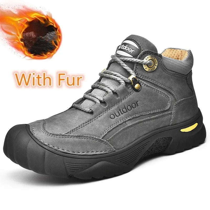 Luxury High-Top Black Leather Shoes for Men, Fashion 2024