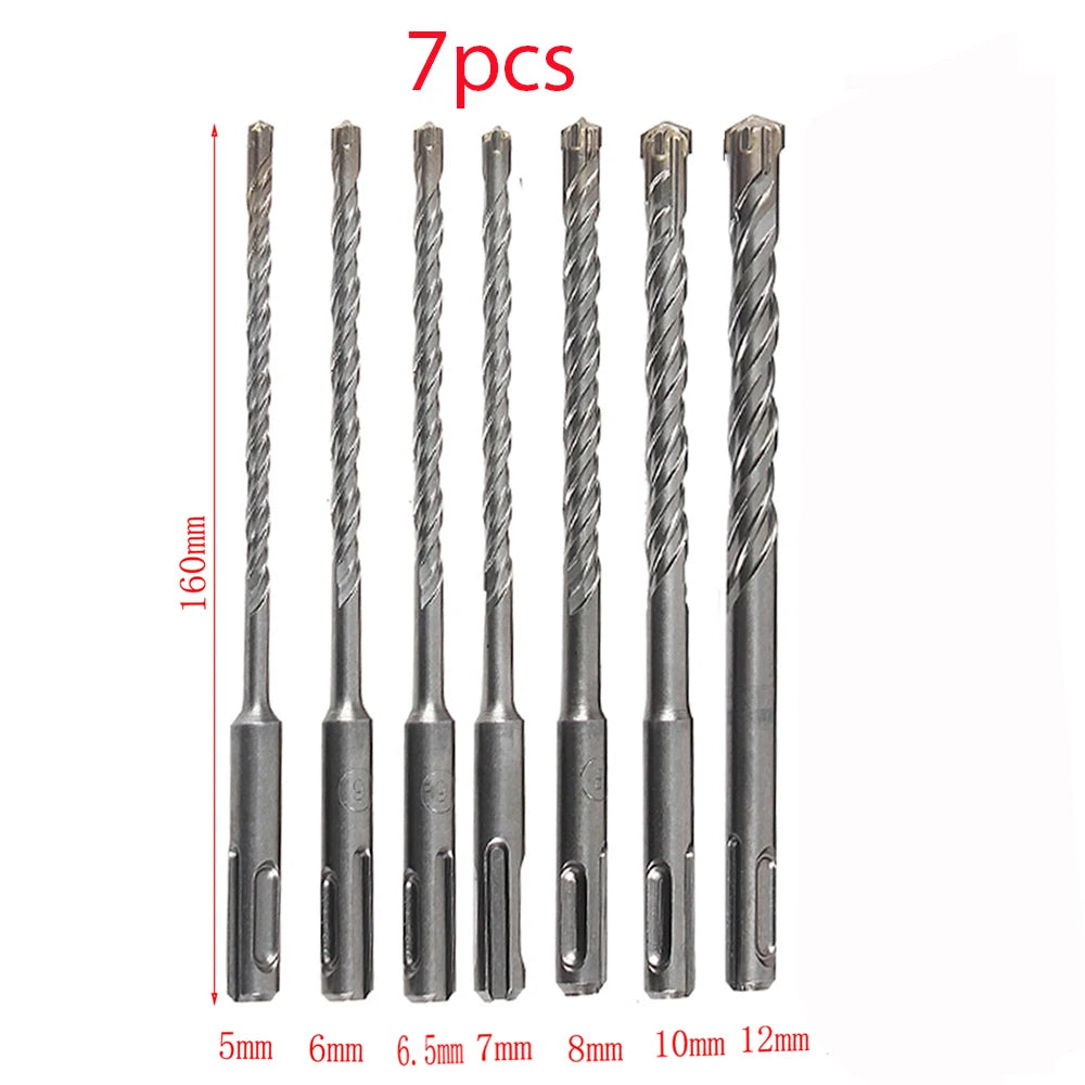 4/5/6/7/8/9pcs Cross Tip 160mm SDS Plus Drill Bit Set Electric Hammer Masonry Drill Bits for Masonry Concrete Rock Stone bits