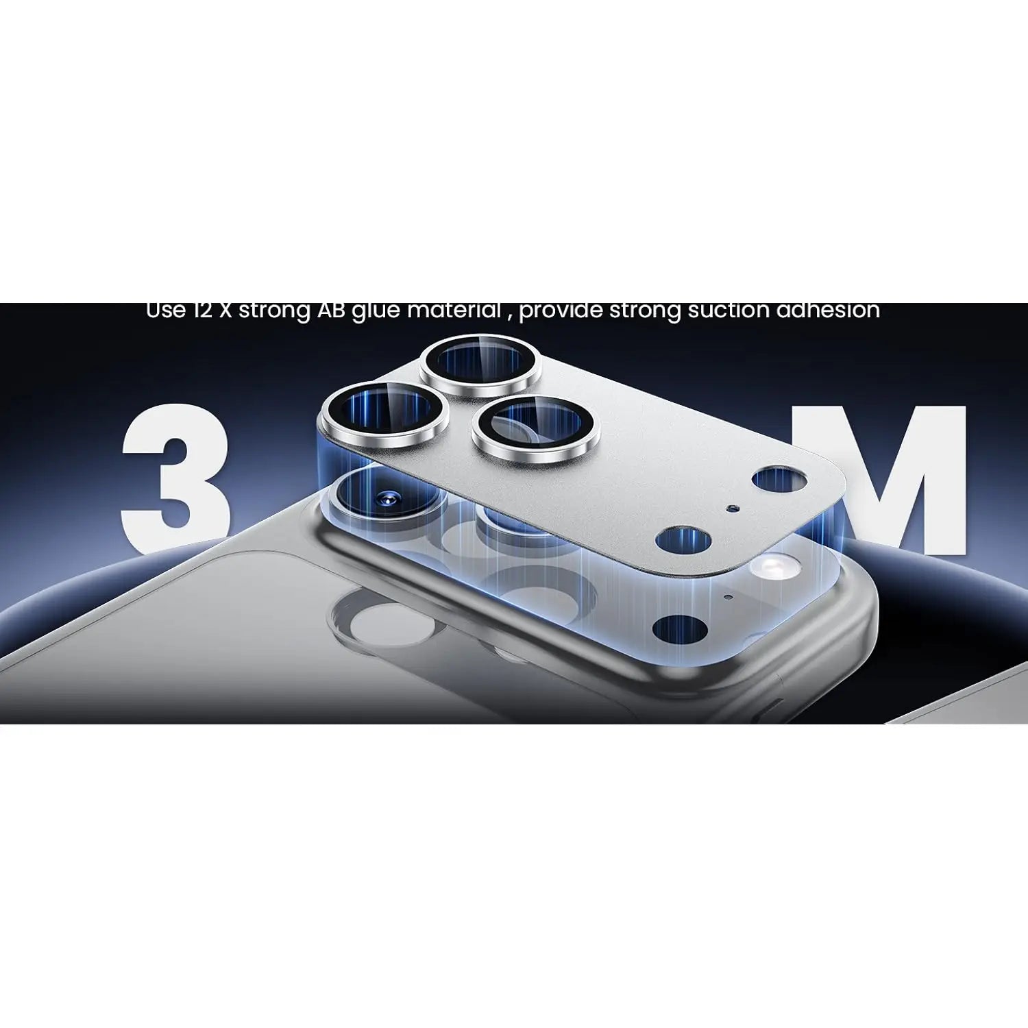 For iPhone17 Pro Max Mobile Phone Camera Lens Protector - [Strong Adhesion] Metal Aluminum Alloy Tempered Glass, Silver Titanium