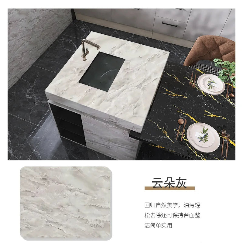 60cm Marble Vinyl Film Self Adhesive Wallpaper Bathroom Kitchen Cupboard Countertops Contact Paper PVC Waterproof Wall Stickers