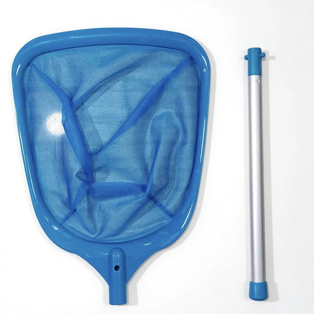 Metal Pole Pool Leaf Skimmer Net - Durable Rake for Fine Debris in Inground/Above Ground Pools, Spas, Hot Tubs
