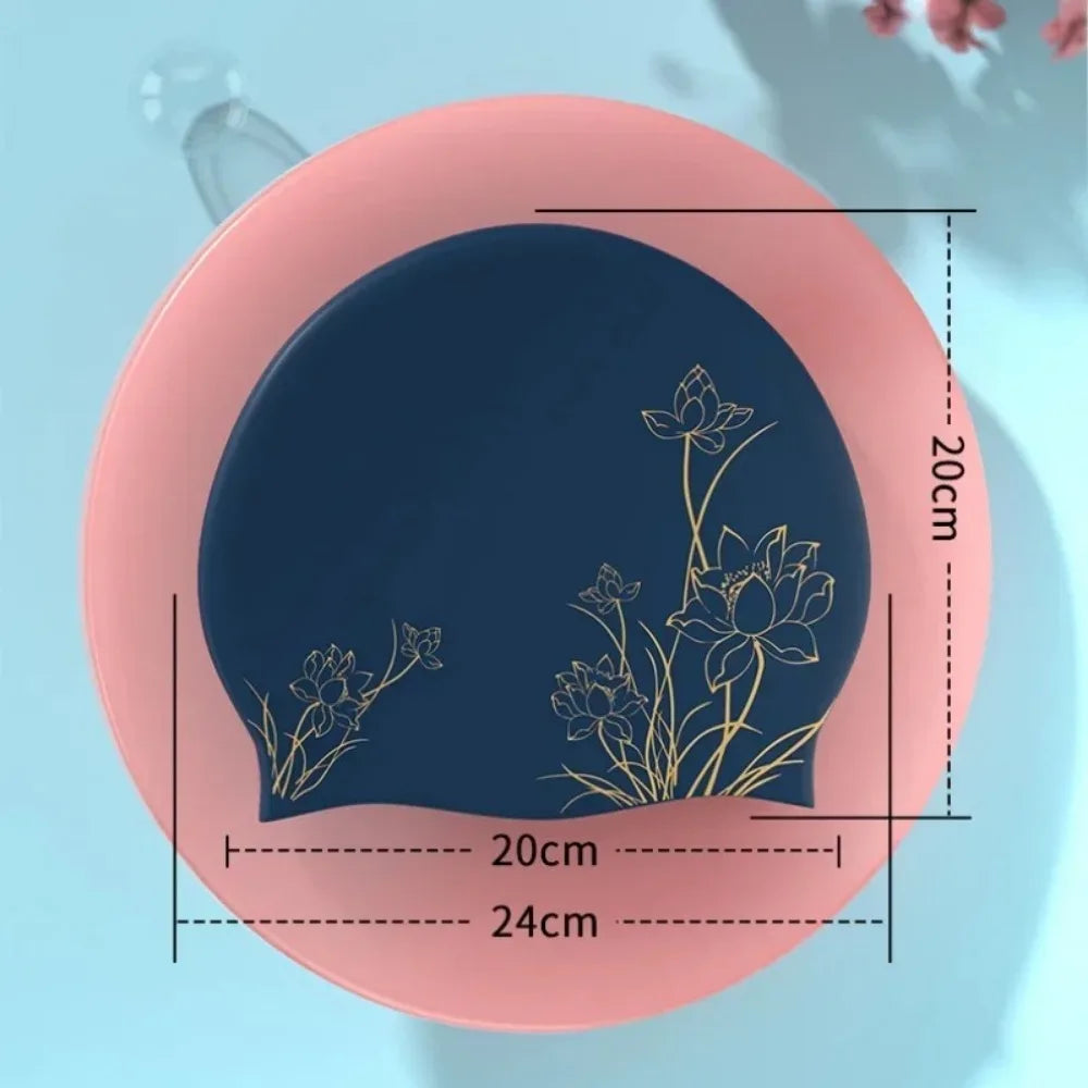 Nón Bơi Silicone Nữ Hoa Sen Chống Nước Bảo Vệ Tóc Tai - Daisan Mart