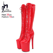Sexy Red Boots 20CM Thick Sole - Sexy Catwalk Shoes