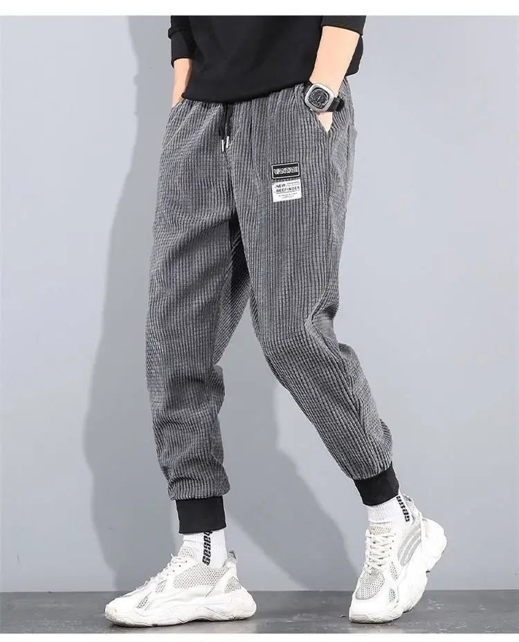 ###Korean Men's Jogger Pants Spring and Autumn: Simple Fashion