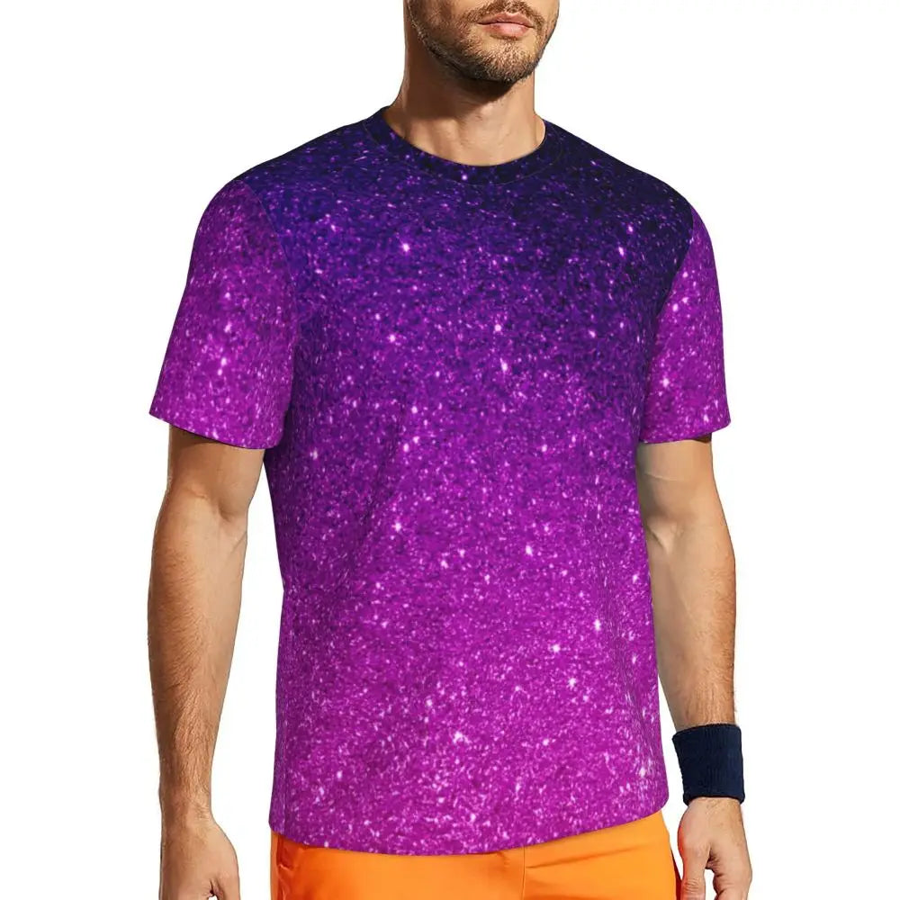 Áo Thun Nam Ombre Tím Hồng Thời Trang Hè Đầy Phong Cách