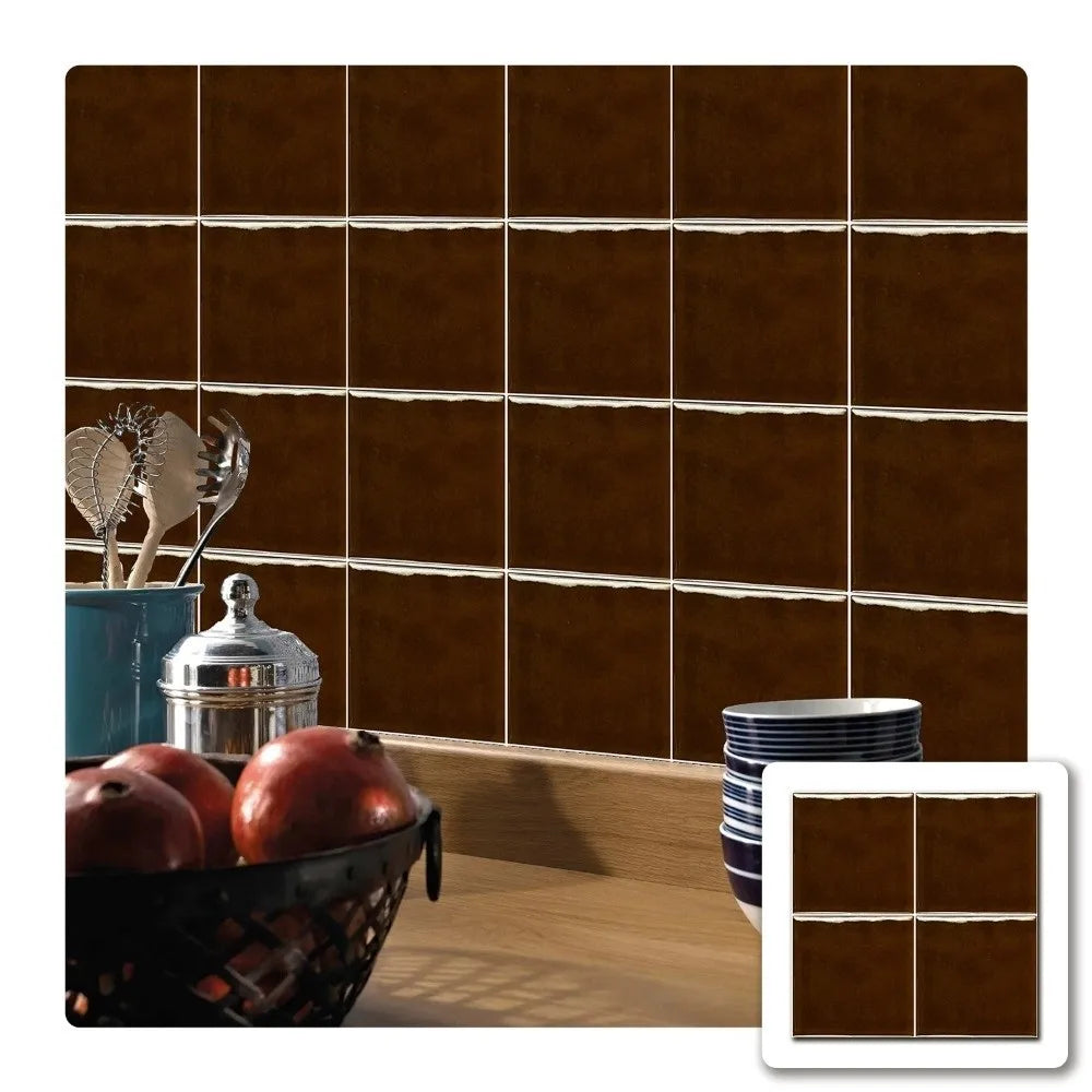 10Pcs European Square Kitchen Wallpaper Solid Color Self-adhesive Wall Stickers Oil-proof Waterproof Thickened Tile Stickers