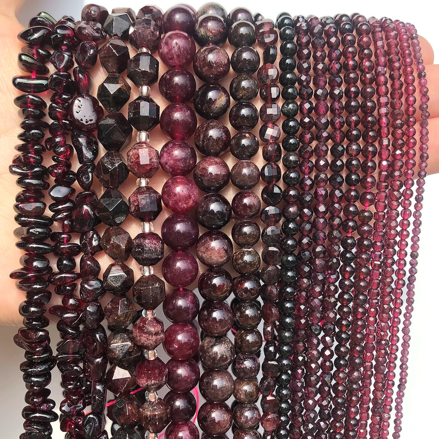 Faceted Natural Garnet Beads For DIY Jewelry