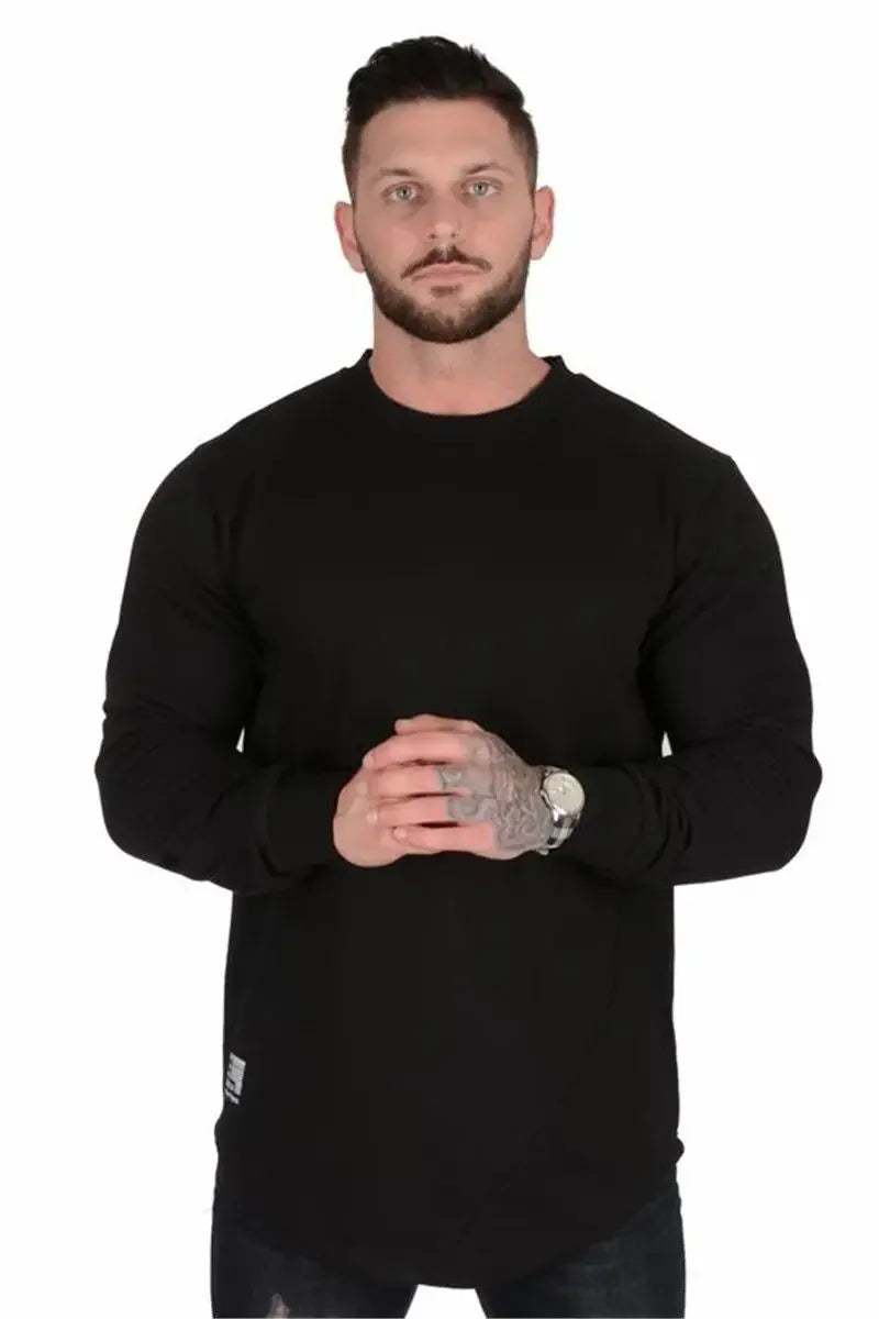 Men's Slim Fit Long Sleeve Gym T-Shirt Fashion 2025