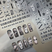 Thỏ Thiên Thần Bóng Tối: Nhãn Dán Móng Punk Halloween