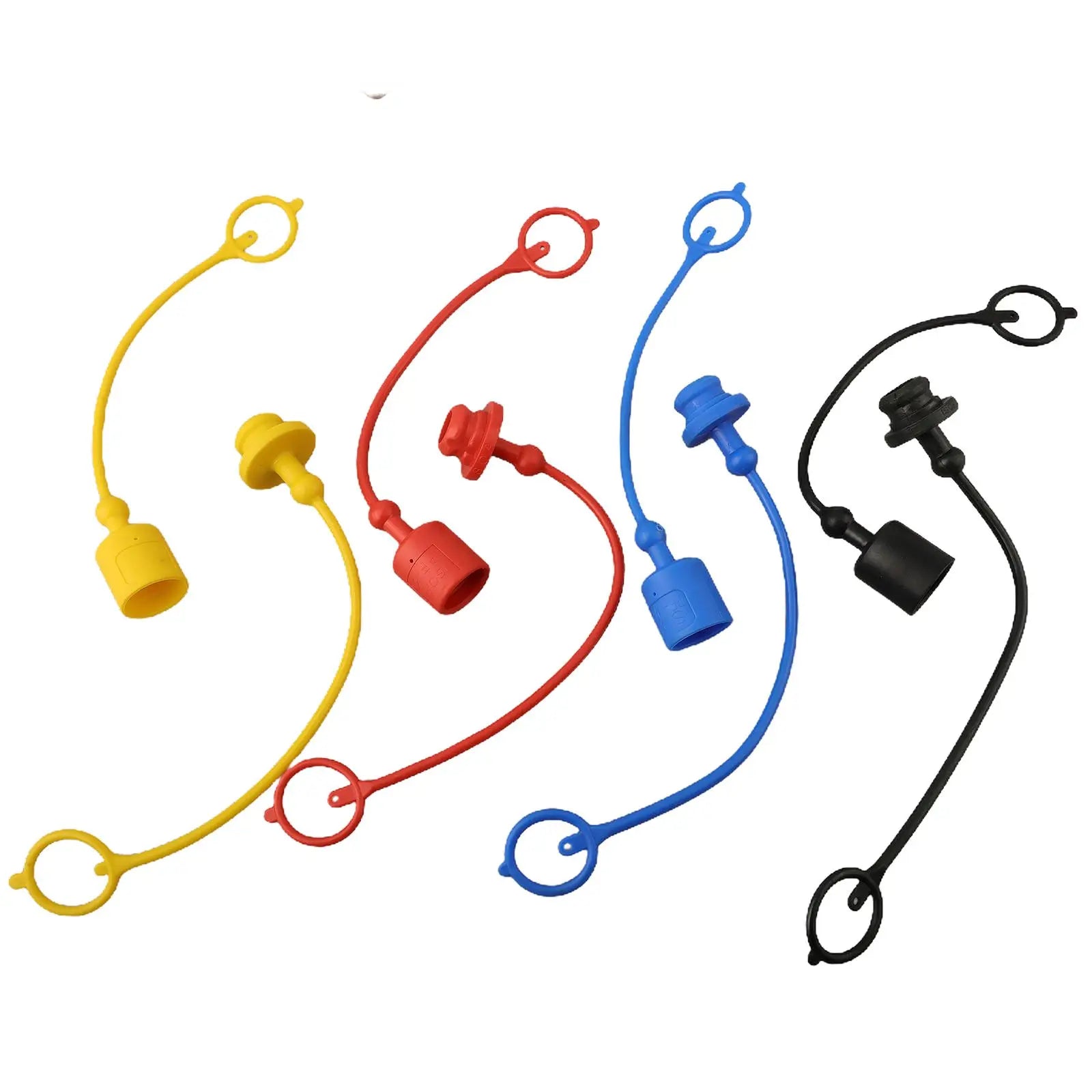 4 Pairs Of Hydraulic Quick Couplers Male Dust Cap And Female Plug Cover PVC Rubber Hydraulic Equipment Replacment Accessories