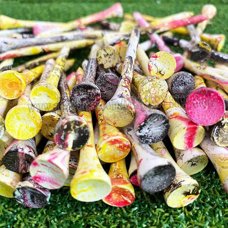Painted Wooden Tee 70/83mm Durable and Beautiful Golf Accessories