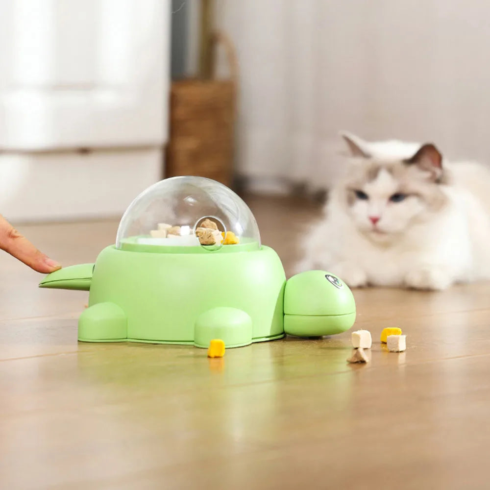 Pet Puzzle Turtle Leak Feeder, Press-Type Food Dispenser for Cats/Dogs, Interactive Slow Feeding Toy &amp; Auto Snack Dispenser