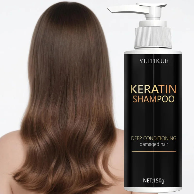 Dầu gội phục hồi keratin, dịu nhẹ cho tóc bóng khỏe.