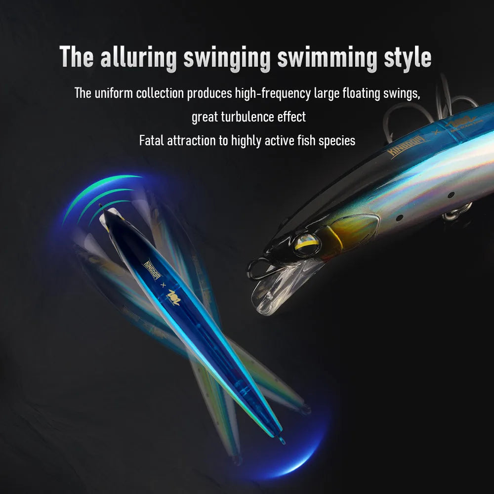 Kingdom Heavy Minnow Lure 140mm 38g Sinking Rolling Wobblers Artifical Hard Bait For Saltwater Seabass Pike Fishing Tackle