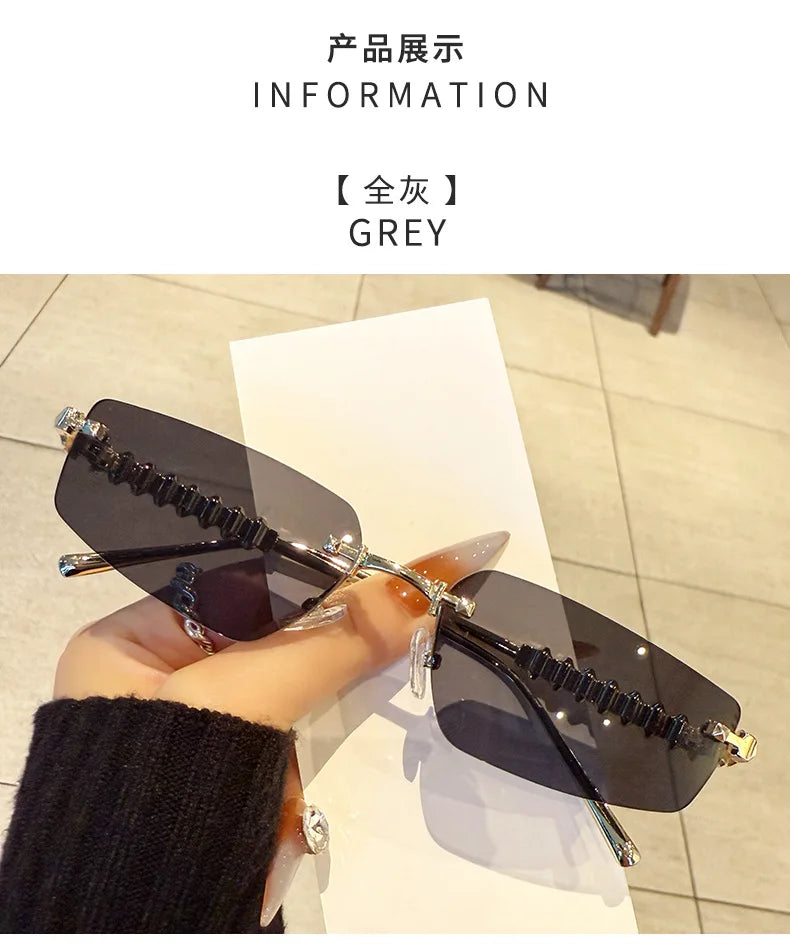 Kính Râm Thời Trang Không Viền 2025 Cho Nữ