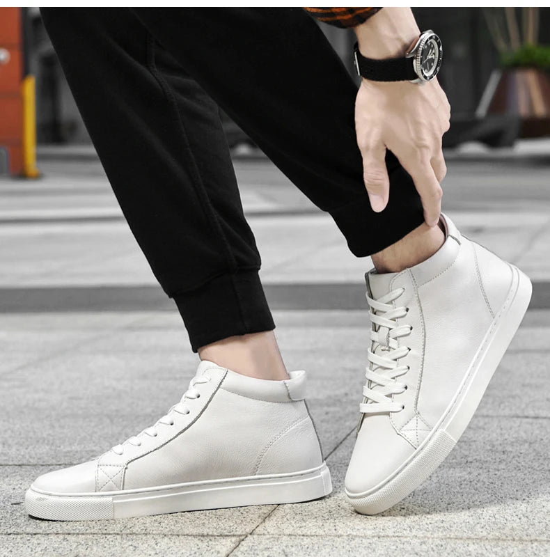 Giày Da Thật Cao Cổ Nam Trượt Ván Size Lớn 48 49