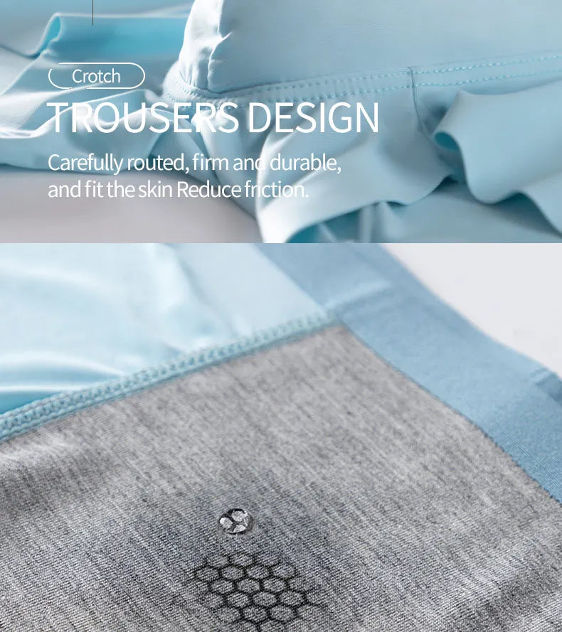 MiiOW Men's Underwear 3PCS Cold Silk Antibacterial L-5XL