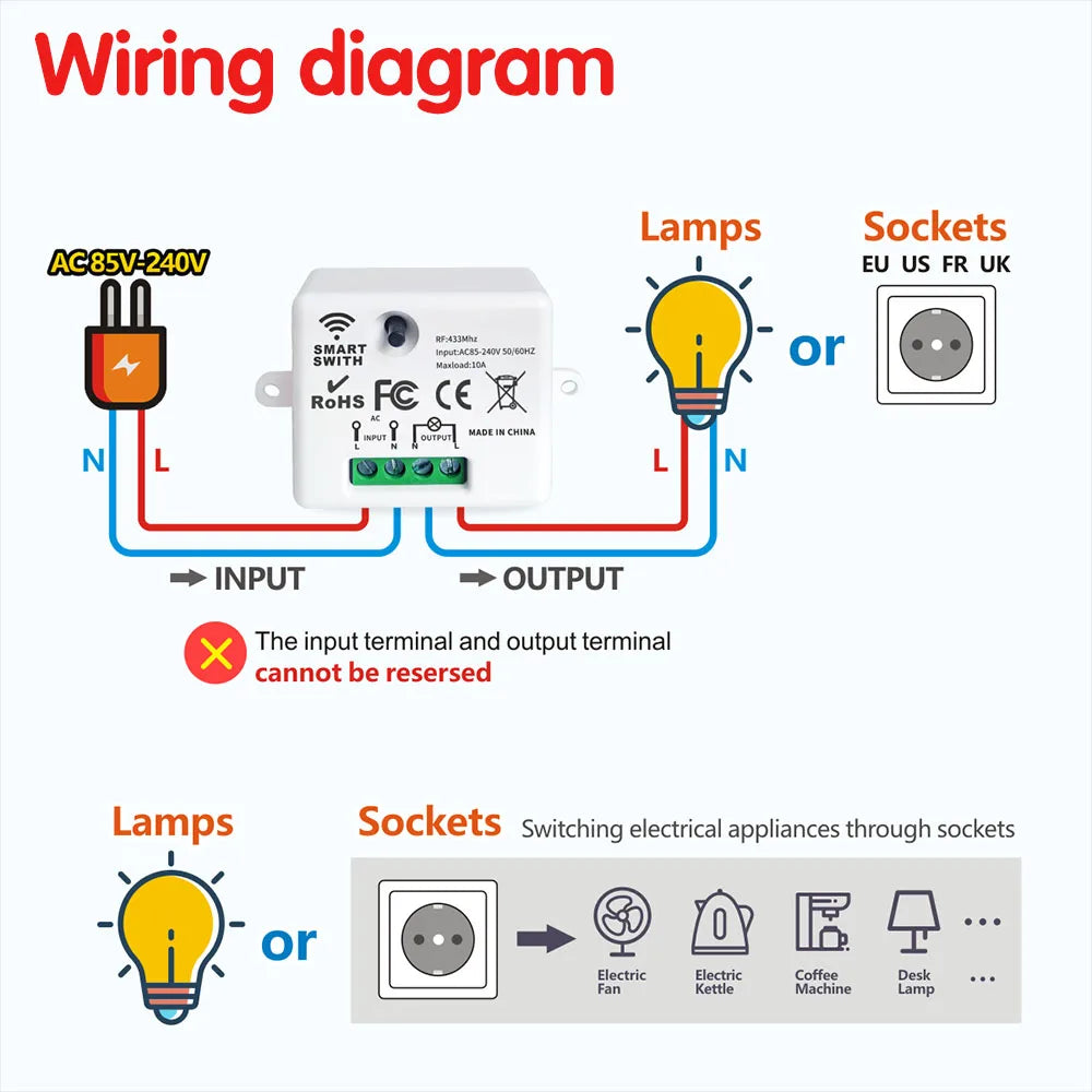 Battery Free Kinetic Wireless Switch For LED Lights