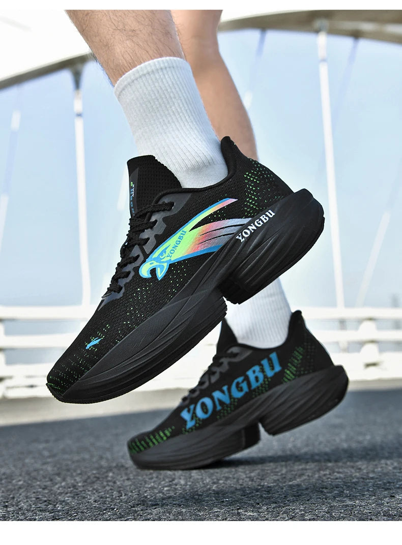 Giày Chạy Bộ Đệm Khí Carbon Nhẹ Êm Chân Chống Trượt
