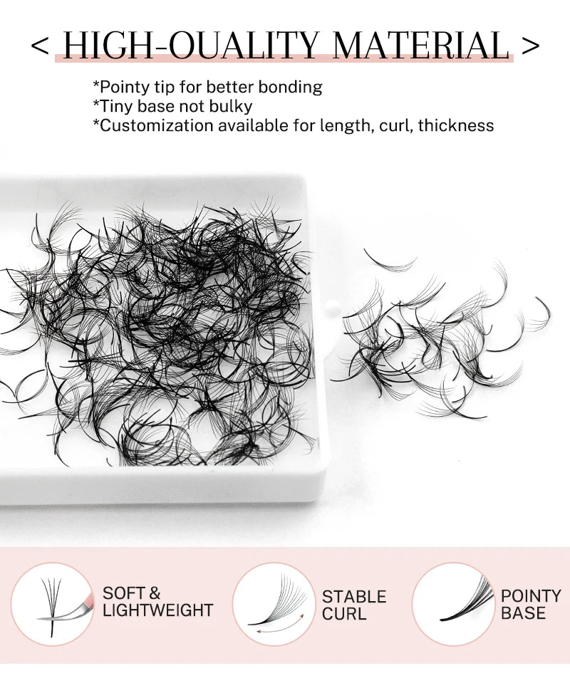 500-Cluster Thick Eyelash Extension Fan – Convenient Built-in Fan