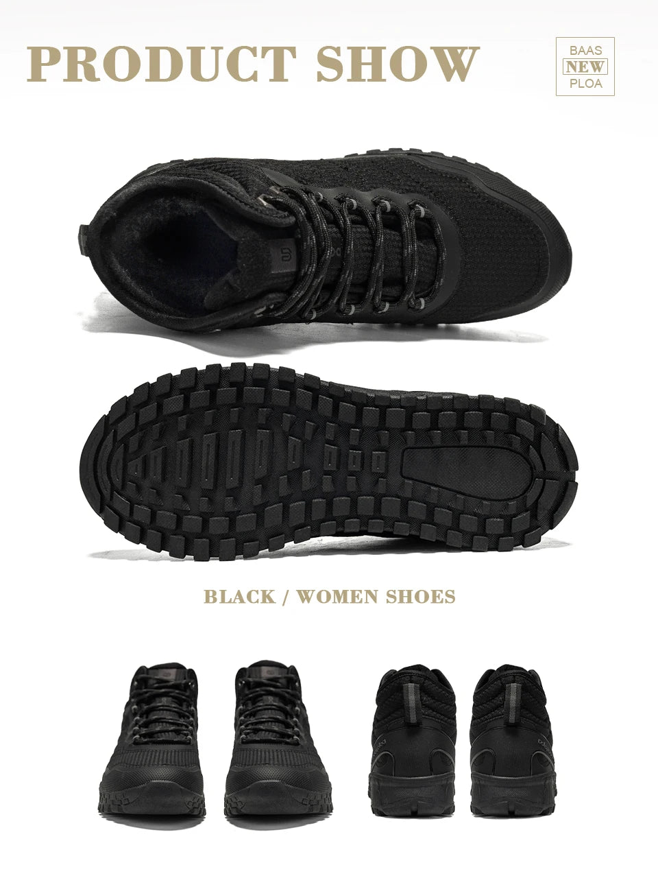 Giày Boot Nữ Baasploa Lót Lông Ấm Chống Trượt, Chống Nước