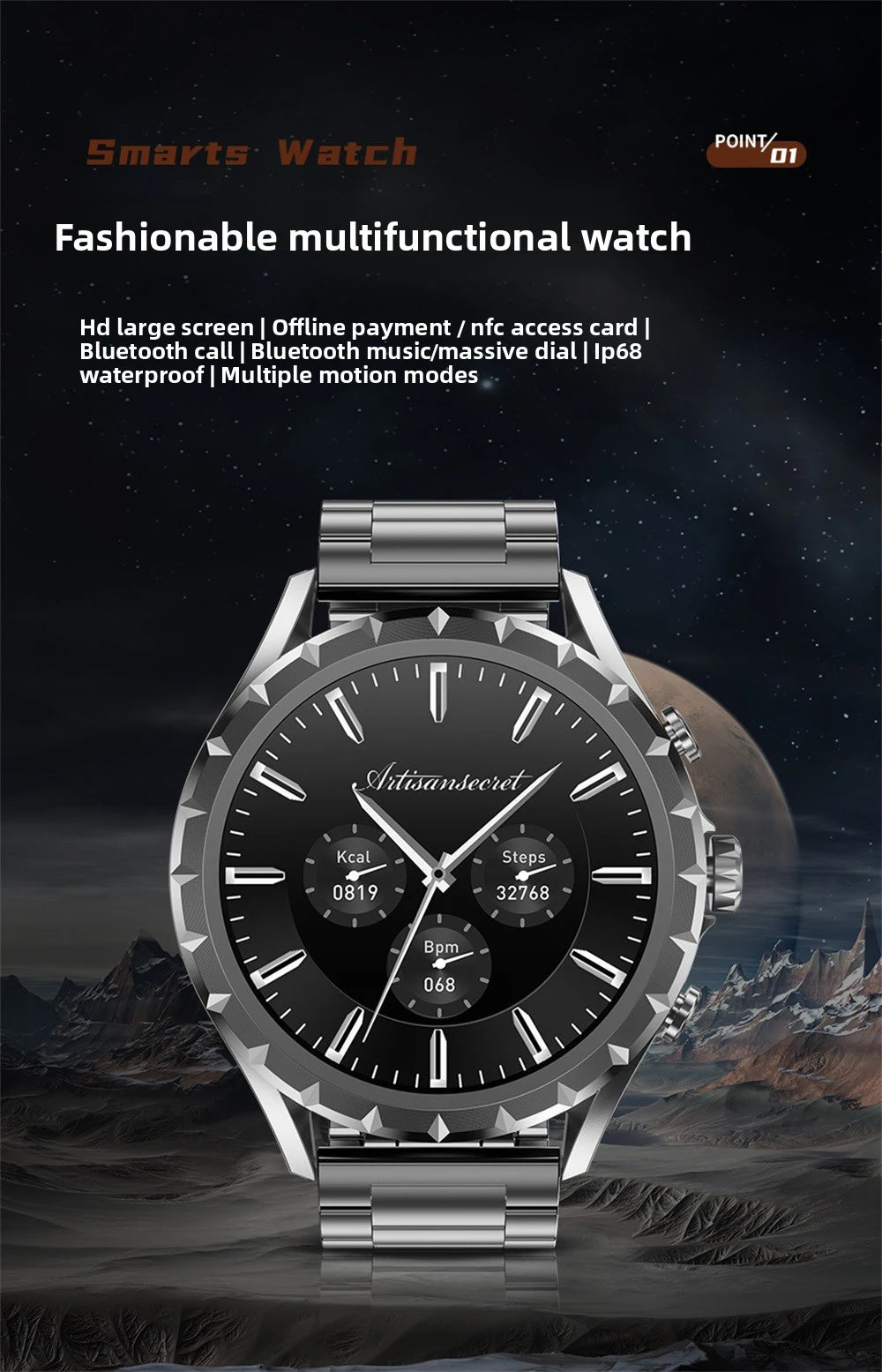 Đồng Hồ Thông Minh 1.45 Thể Thao, Gọi Bluetooth, NFC