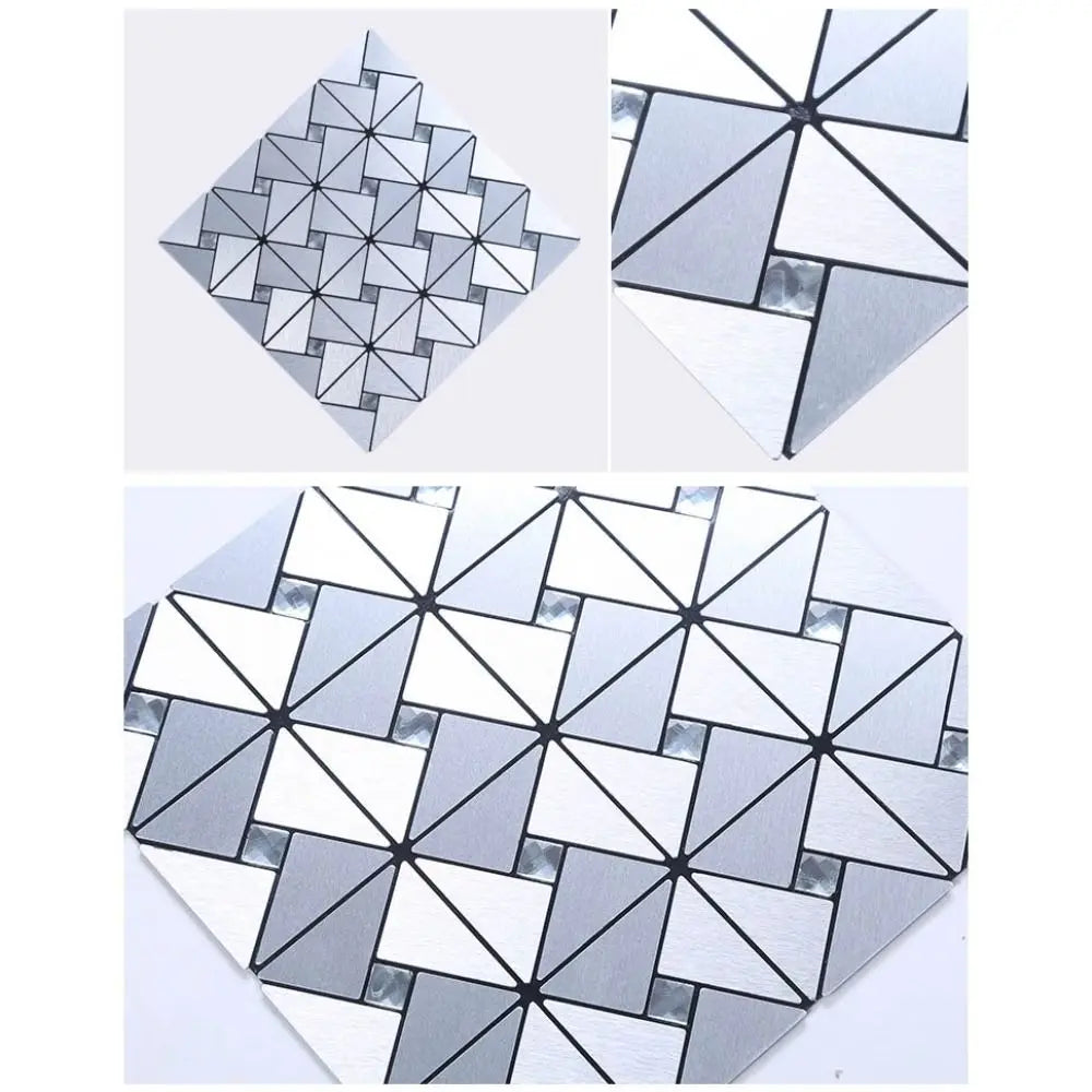 Home Decor Square Mosaic Sticker Aluminum Plastic Moisture-proof Tile Wall Sticker Waterpoof Self-adhesive Art Mural Bathroom