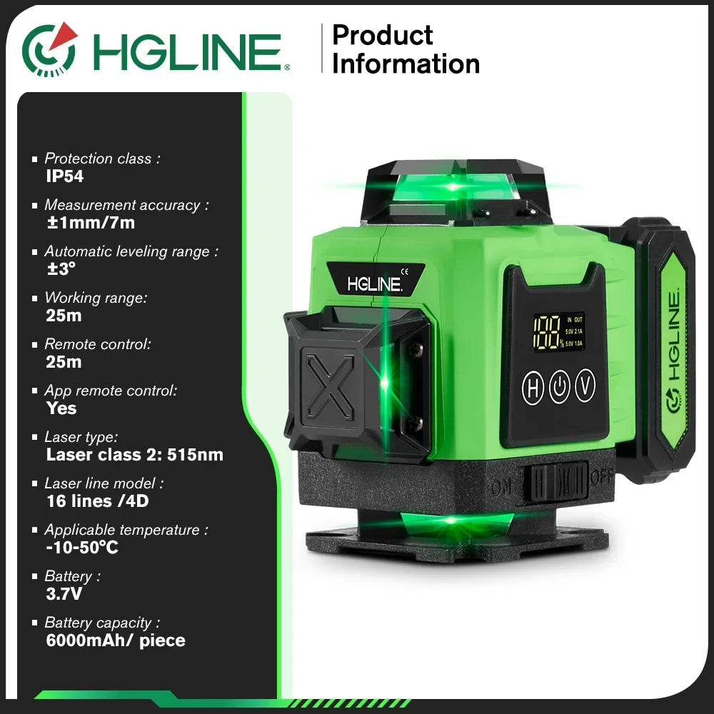 Máy Cân Mực Laser 16 Tia 4D HGLINE Siêu Pin - Daisan Mart