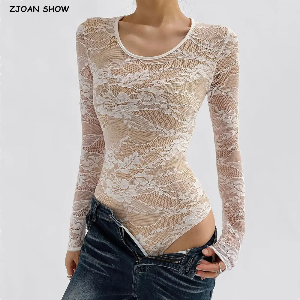 Sexy Lace Bodysuit 2025 - 2 Colors Long Sleeves