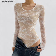 Sexy Lace Bodysuit 2025 - 2 Colors Long Sleeves