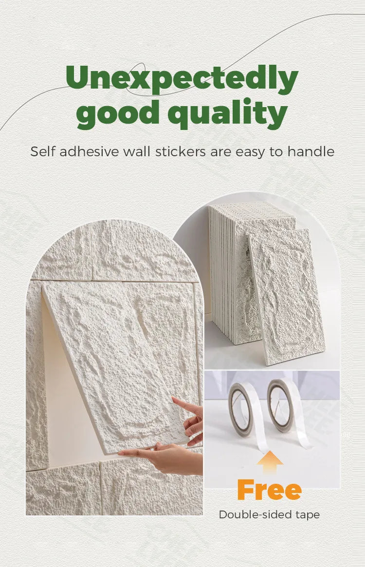 Tấm ốp tường đá 3D PU chống trượt ngoài trời 25x45