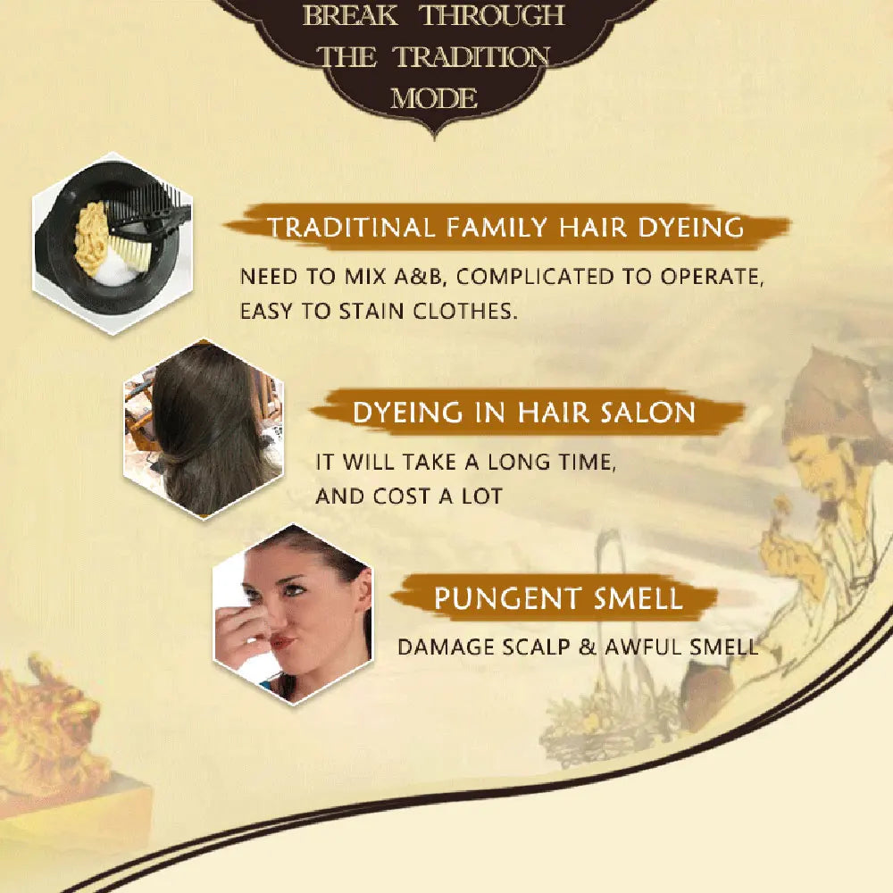 Dầu Gội Nhuộm Đen 3in1 Thảo Dược An Toàn Cho Tóc