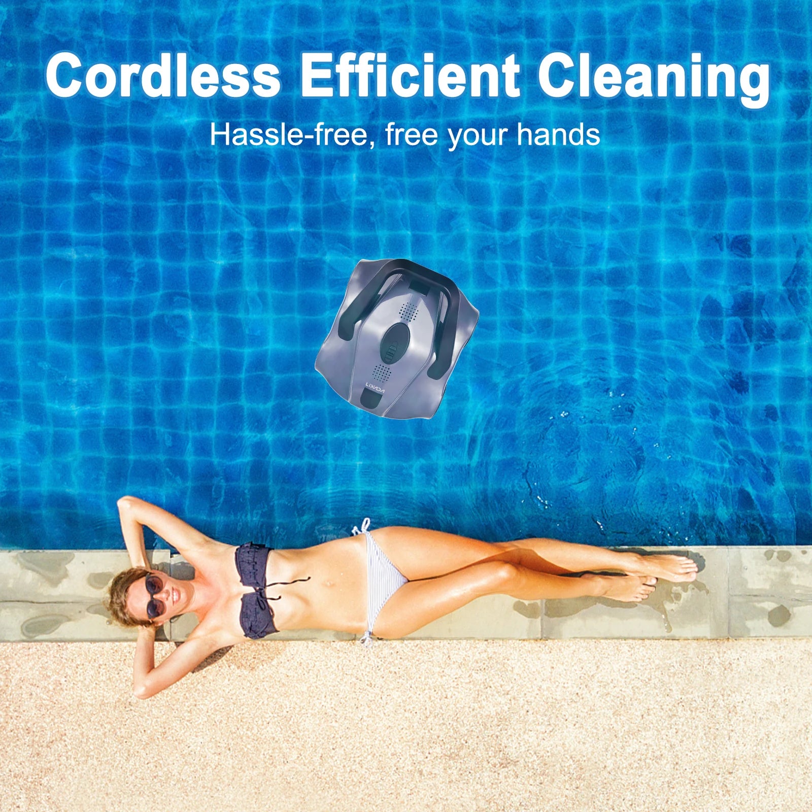 Pool Vacuum Automatic Robotic Pool Cleaner Cordless Robotic Pool Vacuum for In Ground Flat Pools Cordless Robotic Pool Cleaner
