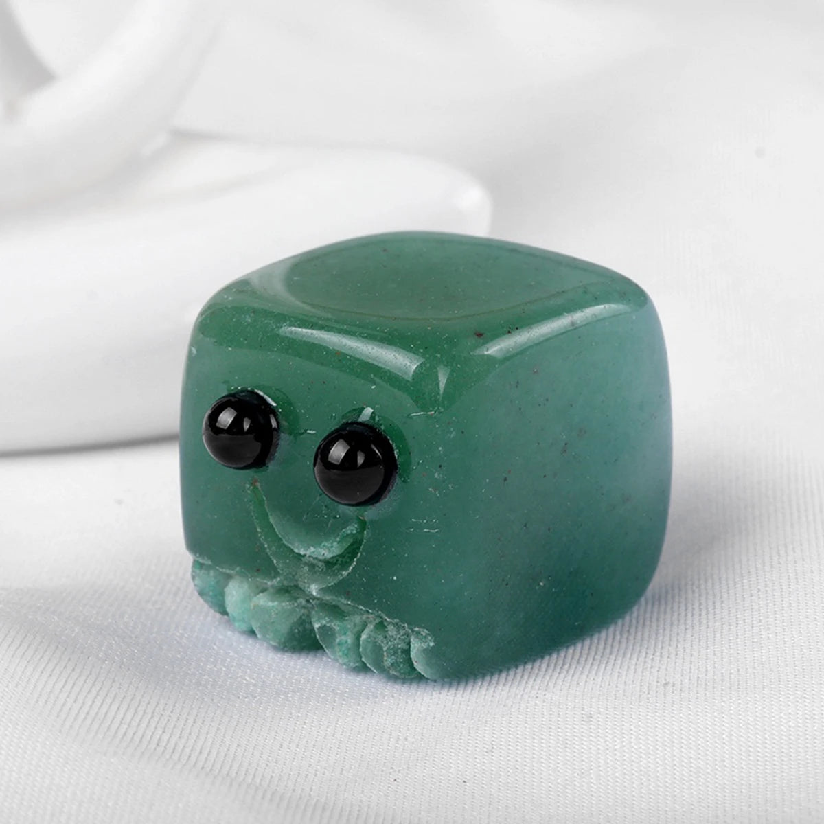 Natural Quartz Stone Block Carved Smile Reiki