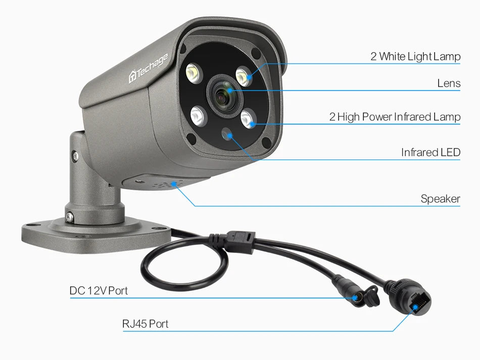 Techage AI 8CH POE 5MP/8MP CCTV Kit 2-Way Audio