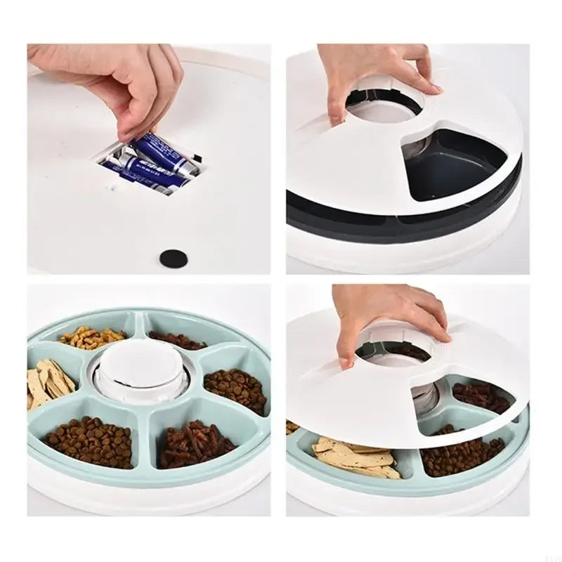 Pet Supplies Six Grid Intelligent Timed Automatic Feeder Timed and Quantitative Feeding Utensils for Pets Feeder Machine - Daisan Mart