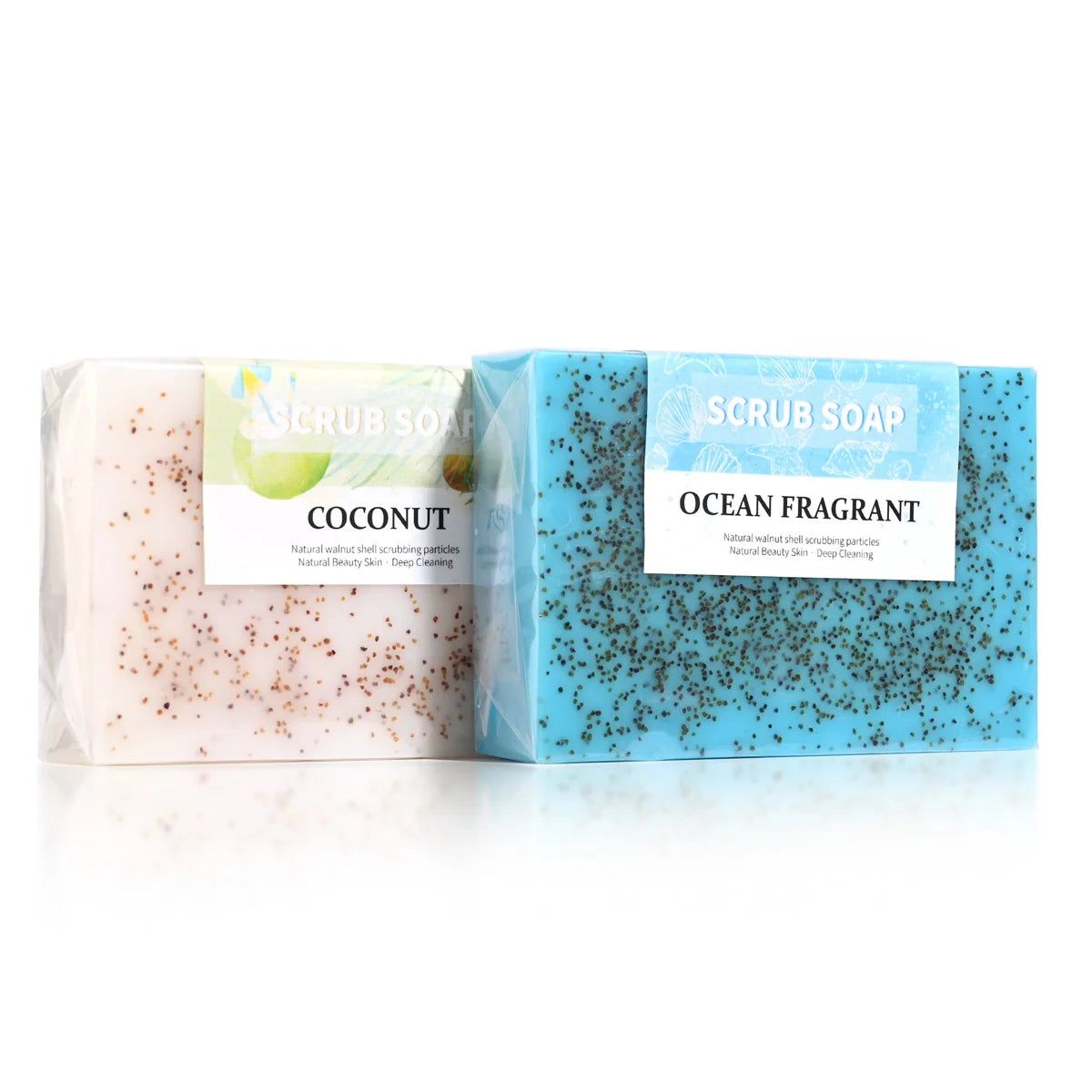 M+100g Natural Handmade Sea Salt Whitening Scrub Soap for Cleaning and Polishing - Dual Use Exfoliating Agent for Face/body