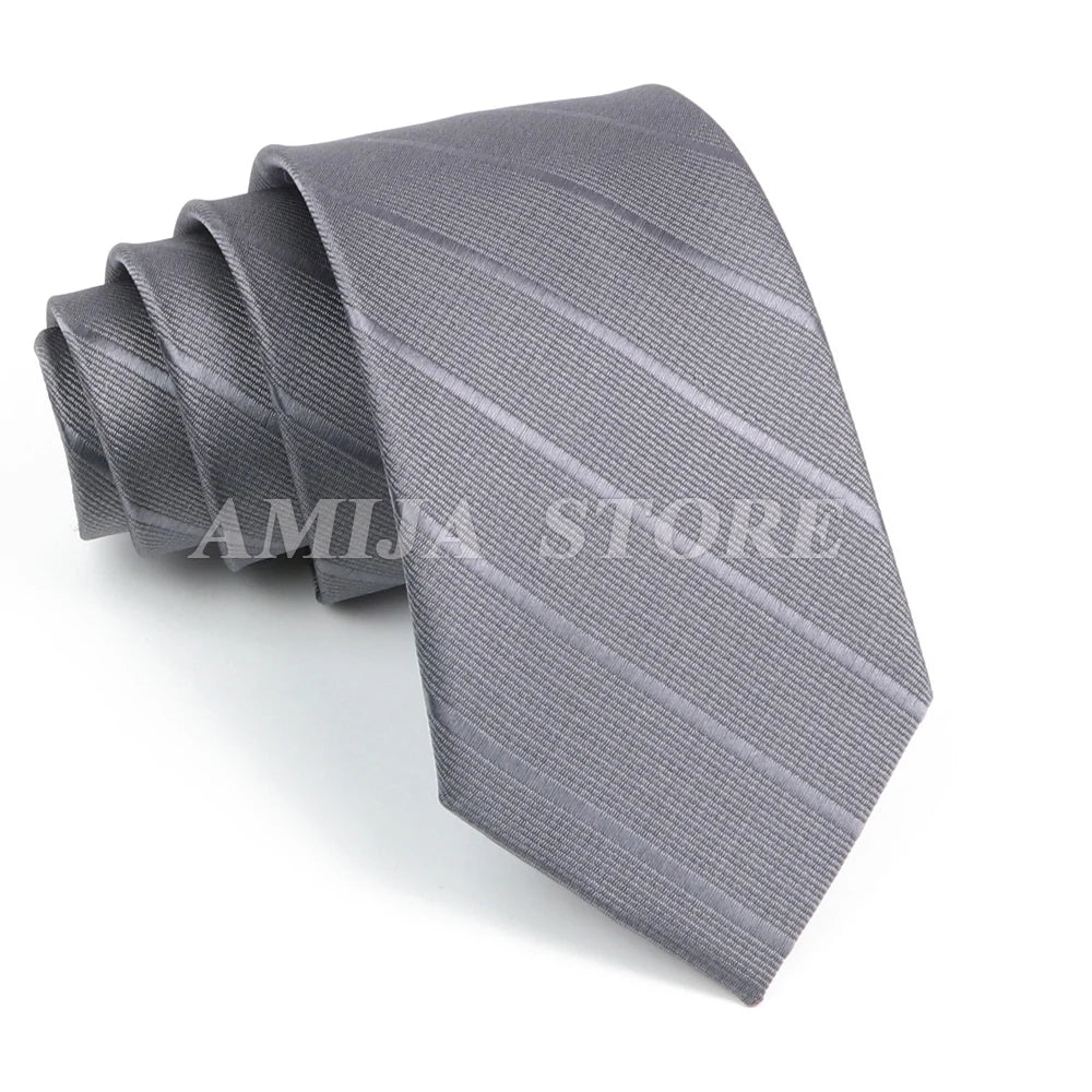 Cà vạt nam cao cấp chấm bi xám 6.5cm thời trang