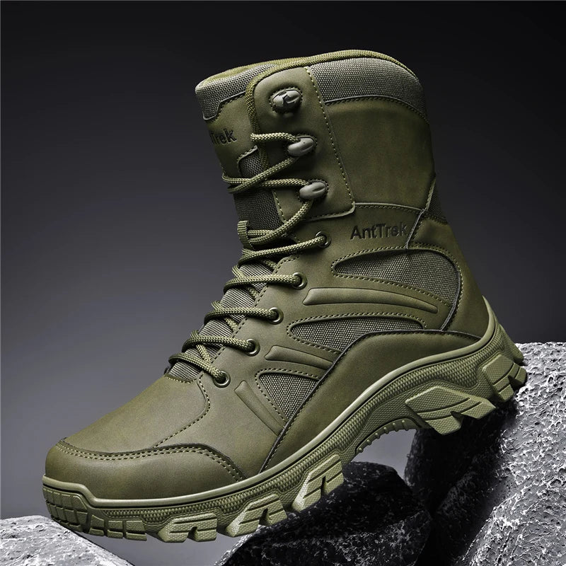 Men's Fashion Boots - Motocross Style High-Top Boots