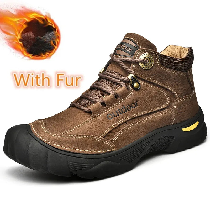 Luxury High-Top Black Leather Shoes for Men, Fashion 2024