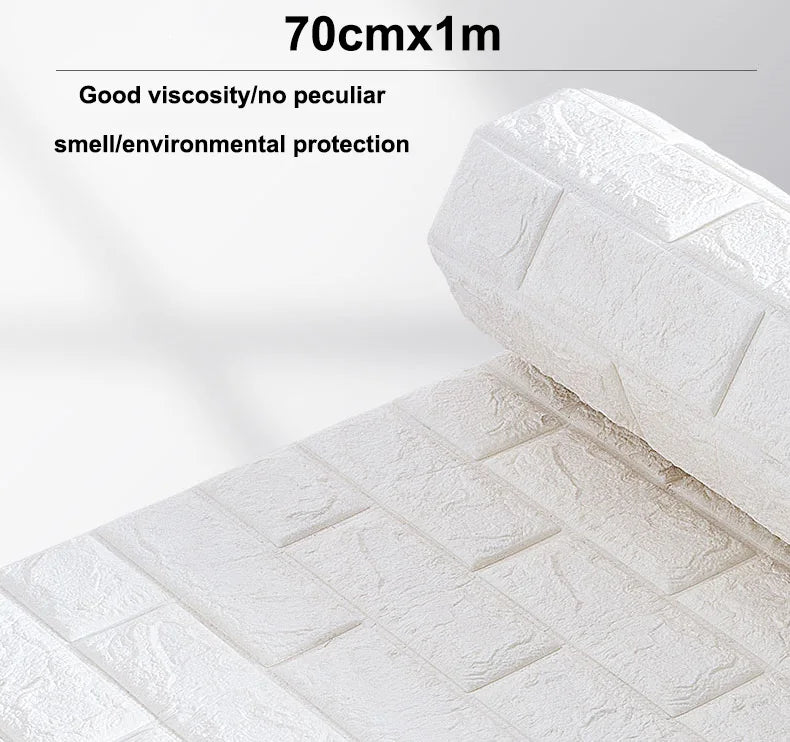 Giấy Dán Tường 3D Chống Thấm Hoa Văn Gạch 70cm*10m