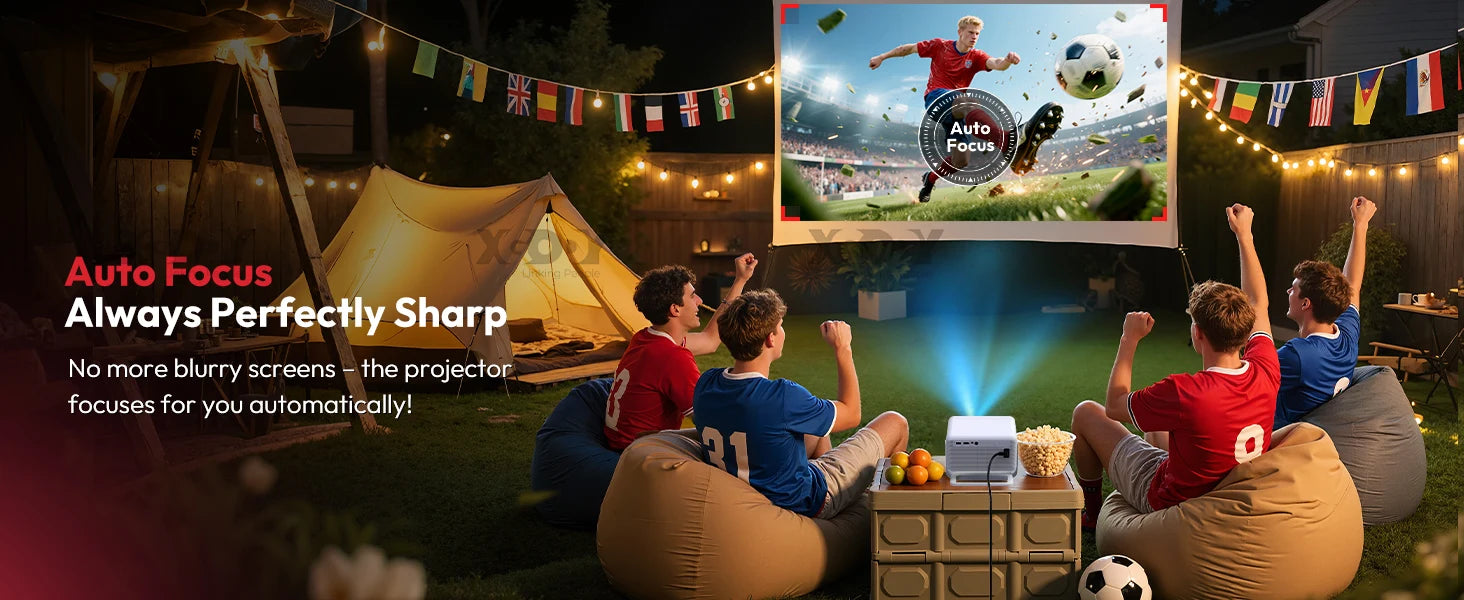 XGODY Gimbal N6 Pro 4K Projector Netflix Officially 700 Ansi Native 1080P Auto Focus Whale OS TV for Movie Home Theater - Daisan Mart