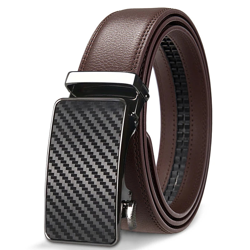 High quality men's leather belt - Automatic adjustment black/brown