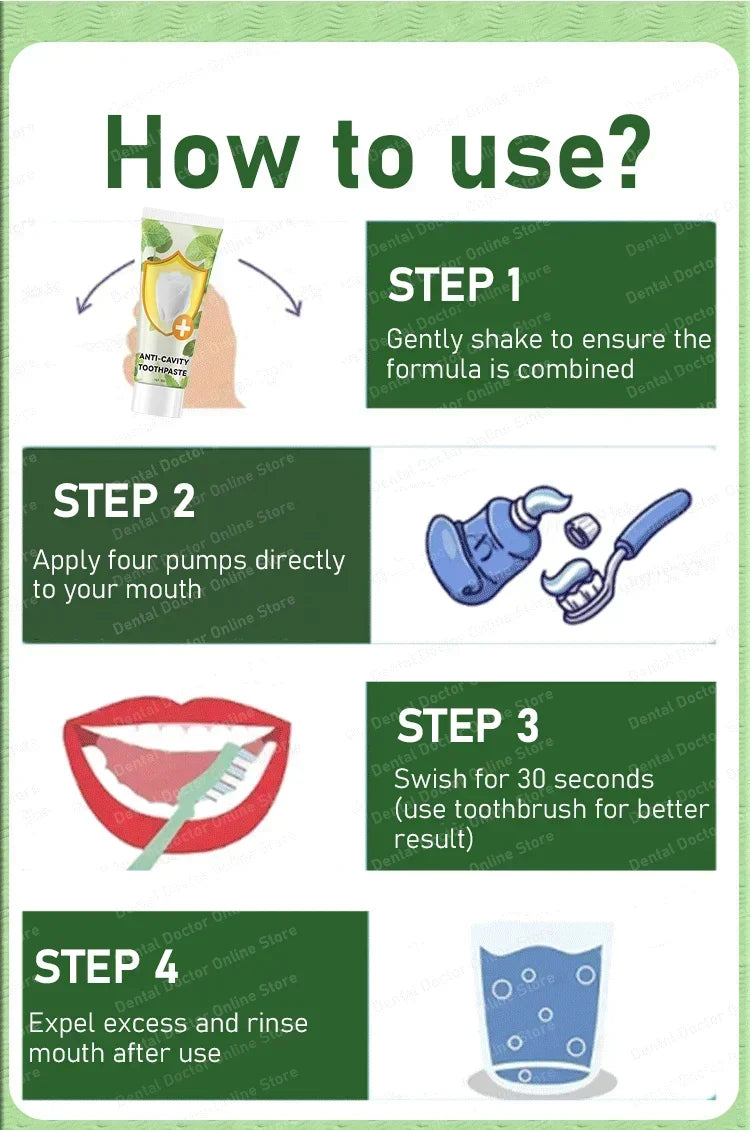 Anti Decay Toothpaste repairs cavities, removes cavities, cleans plaque, whitens teeth, and freshens breath - Daisan Mart