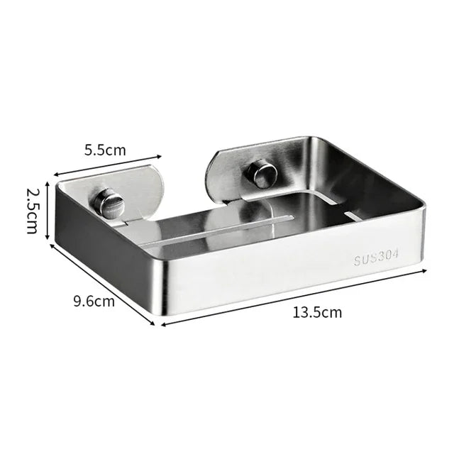 304 Stainless Steel Bathroom Shelf Wall Mounted Shower Soap Holder Shapoo Storage Organizer Rack Kitchen Bathroom Accessories