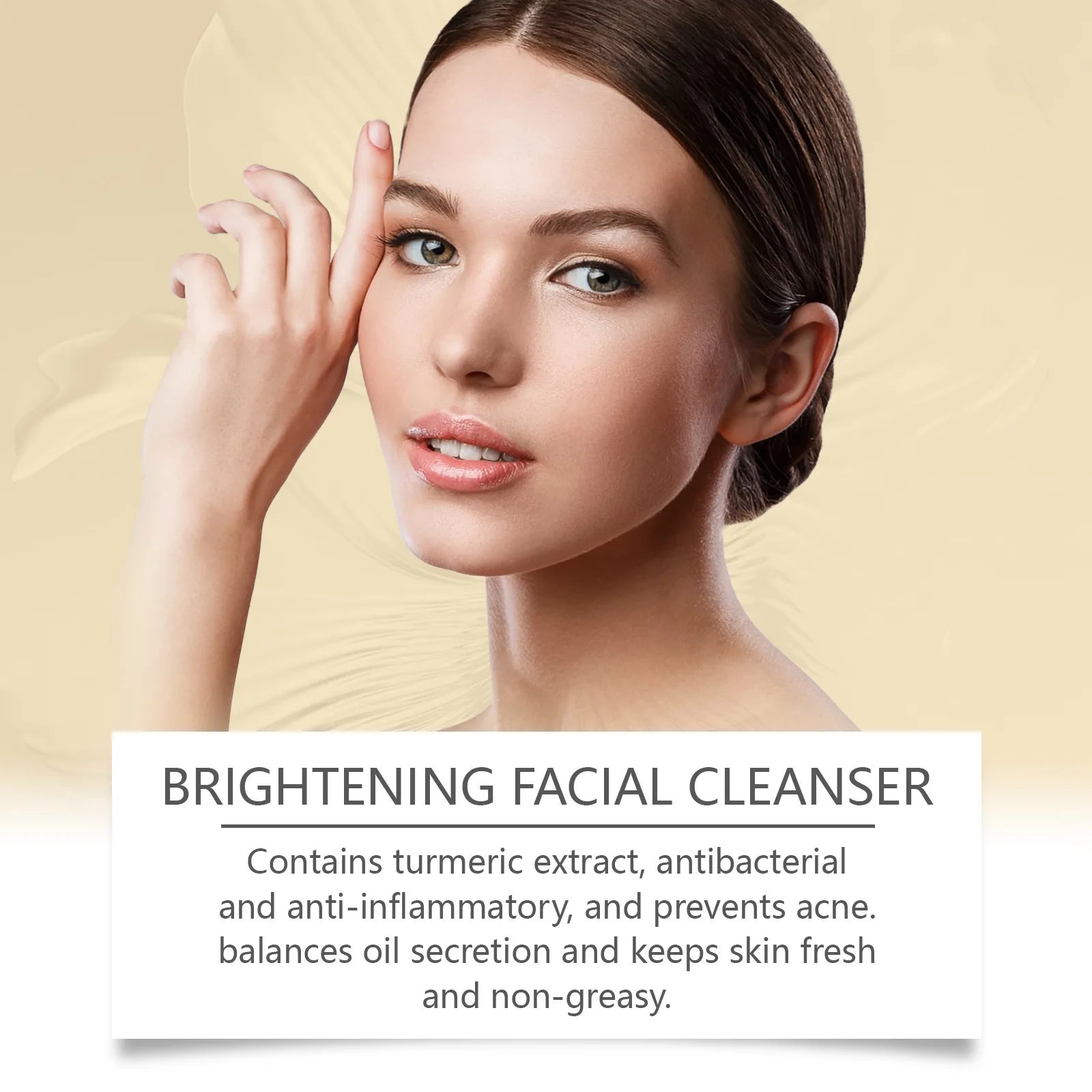 Brightening Facial Cleanser Turmeric Moisturize Nourish Acne Blackhead Remover Clean Pores Rejuvenation Wash Foam Face Cleanser