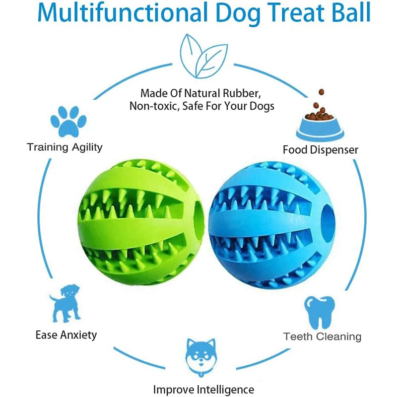 Rubber Ball Chew Toy for Dogs and Cats Multi-Function