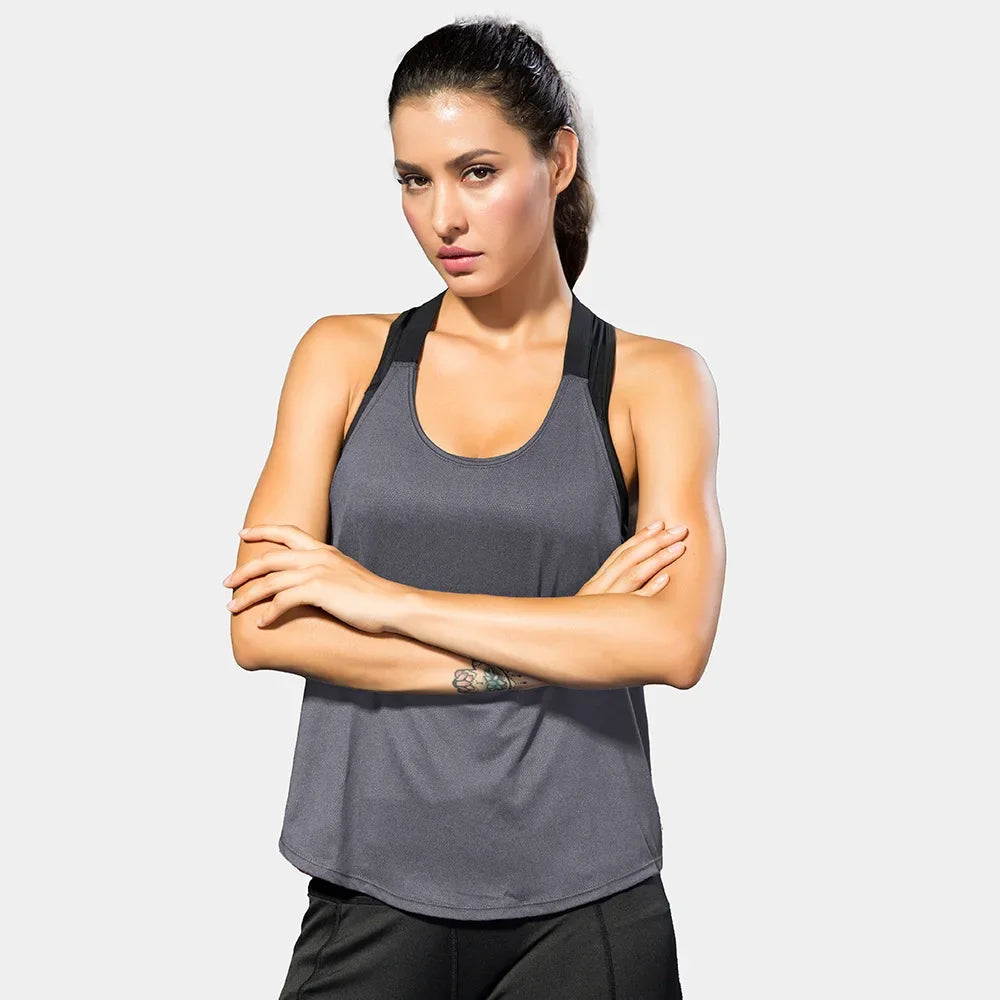 Áo Gym Nữ Hở Lưng Đen Năng Động - Daisan Mart