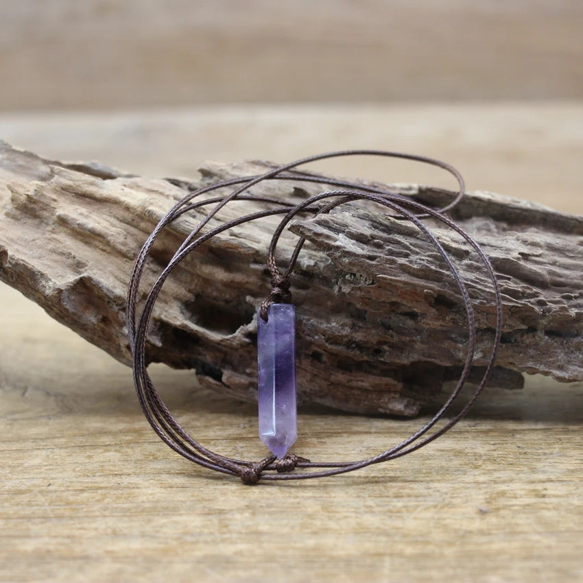 Hexagonal Natural Quartz Stone Necklace